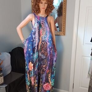 Elegant Multicolor Jumpsuit, With Wide Armholds, Size 2X, New.